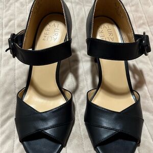 Naturalizer Black Strappy Heels